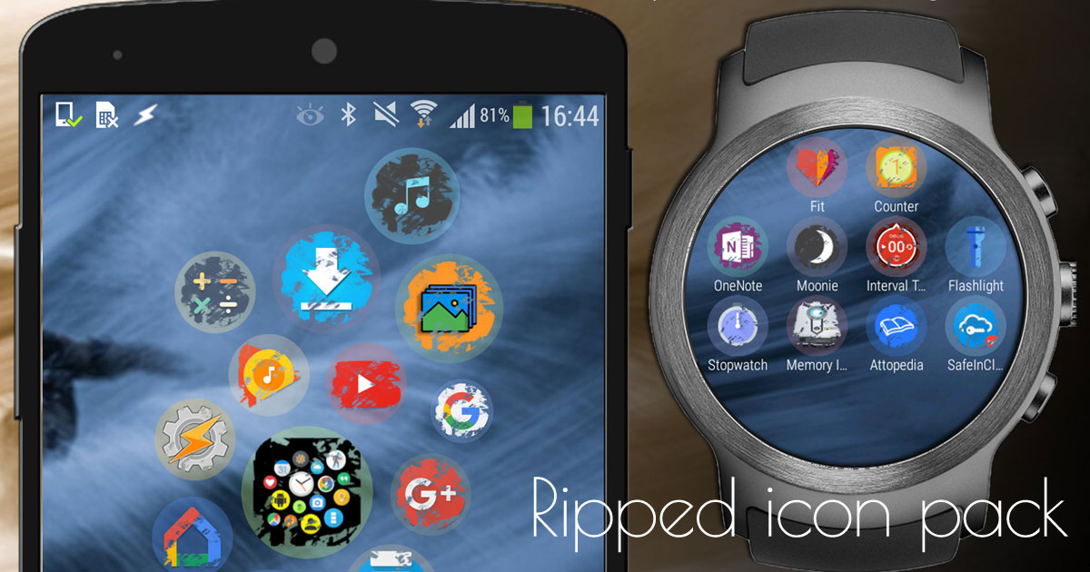 Ripped icon pack – Bubble Cloud Widgets + WearOS Tile Launcher / Watch Face