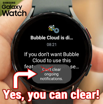 Hide overlay warning on Galaxy Watch Bubble Cloud Widgets